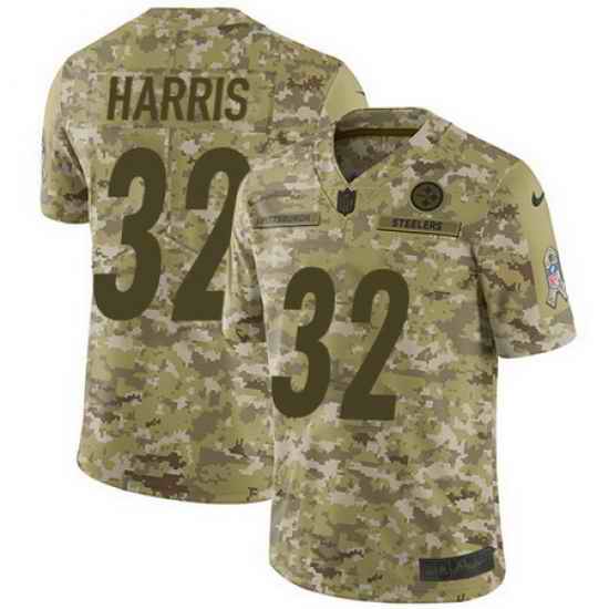 Nike Steelers #32 Franco Harris Camo Mens Stitched NFL Limited 2018 Salute To Service Jersey